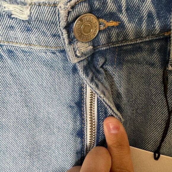 Zara Shorts Women's 10 Blue Cut Off Hi-Rise Denim NWT - Picture 6 of 11